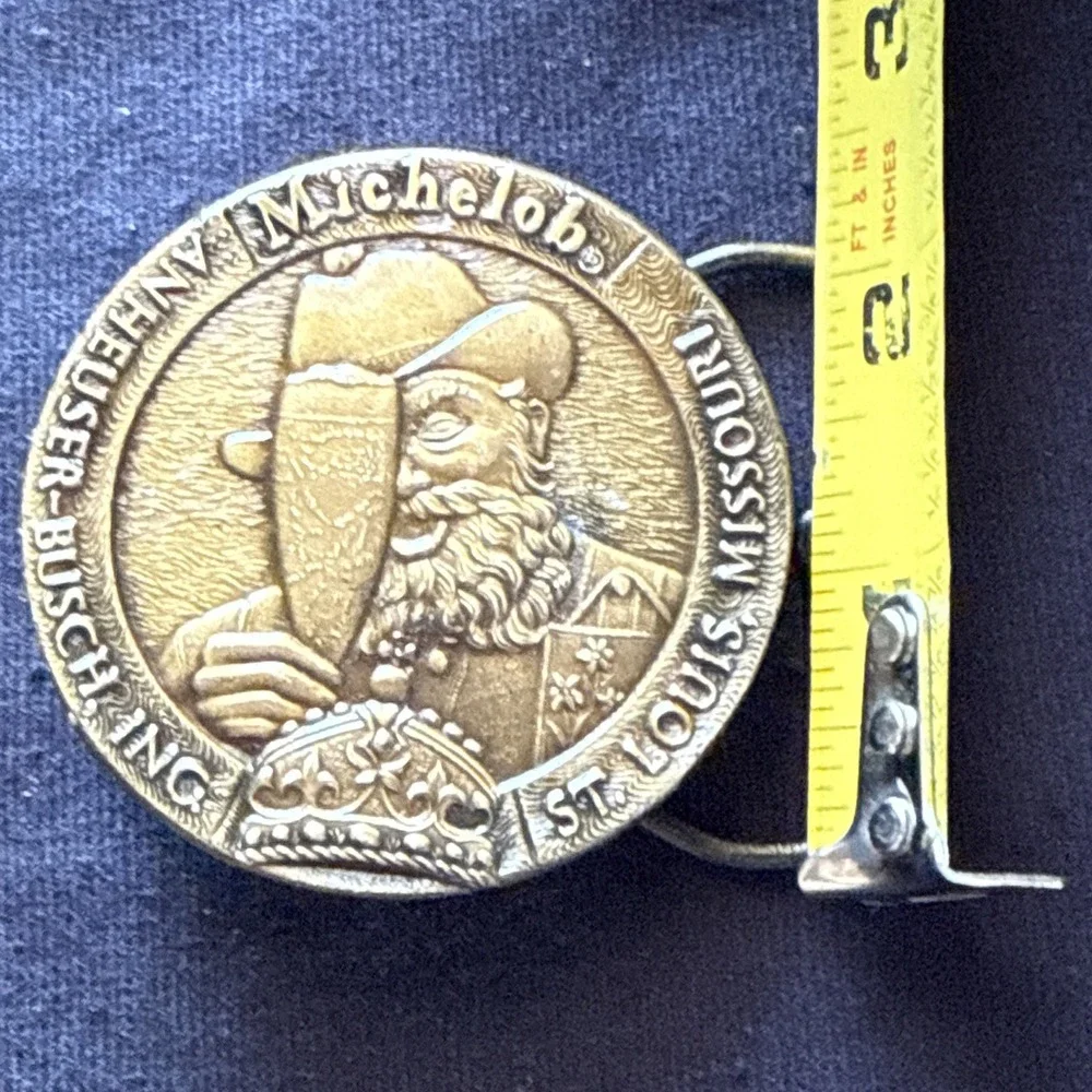 Vintage‎ 1977 Michelob Beer Anheuser Busch Bergamot Brass Works Belt Buckle-USA